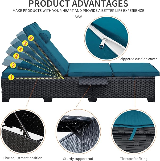 WAROOM Outdoor Chaise Lounge Chairs - Image 5