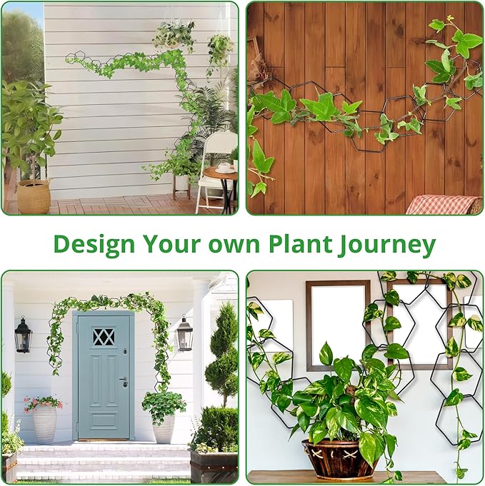 24 Pcs Chain Trellis for Climbing Plants, 120 Inch Long Metal Plant Trellis - Image 6
