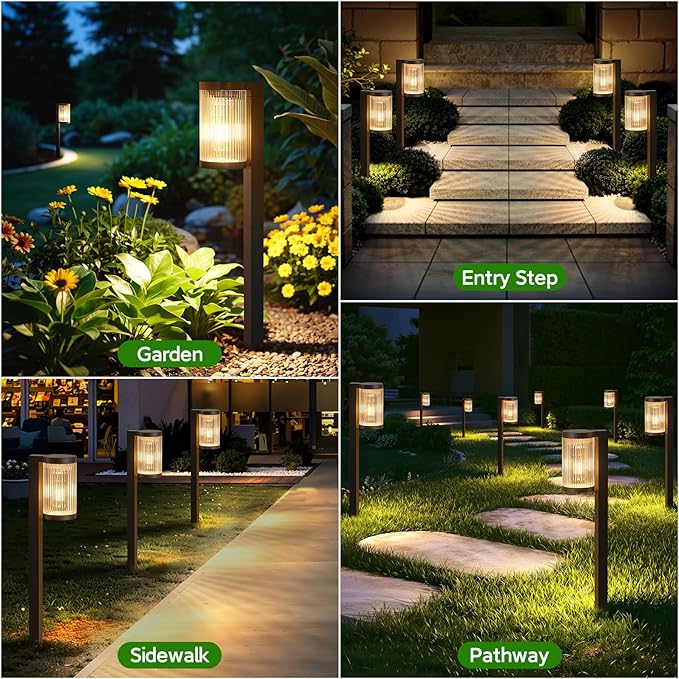 Solar Pathway Lights Outdoor, 6 Pack Upgraded Outdoor Solar Lights - Image 8