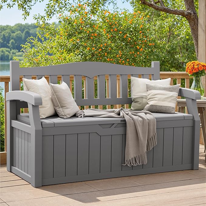 Greesum 80 Gallon Storage Bench Outdoor Deck Box - Image 2