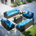 Aoxun Patio Furniture Set with Fire Pit Table, 12 Piece Outdoor Sectional Sofas by Aoxun