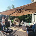 PURPLE LEAF Patio Umbrella 9' X 11.5' Rectangle Cantilever Umbrella Large by Unknown