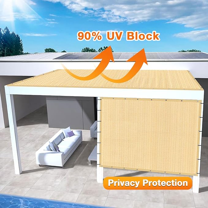 Artpuch Outdoor Pergola Shade Cover 4' X 4' Sun Shade Cloth - Image 3