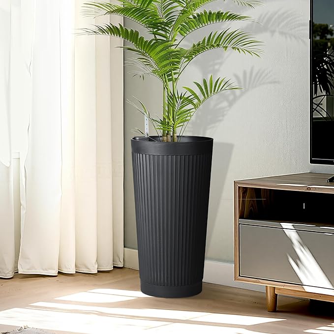 24in Tall Self-Watering Planters Set of 2 - Image 8