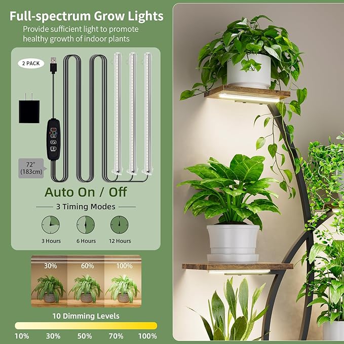 Plant Stand Indoor with Grow Lights - Image 3
