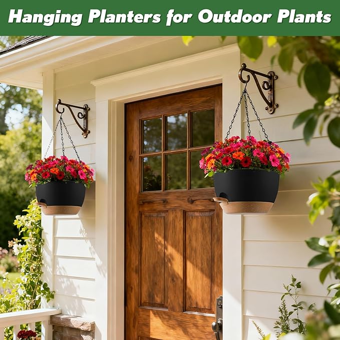 13-inch Oversized Hanging Planter Set of Two, Planters - Image 5