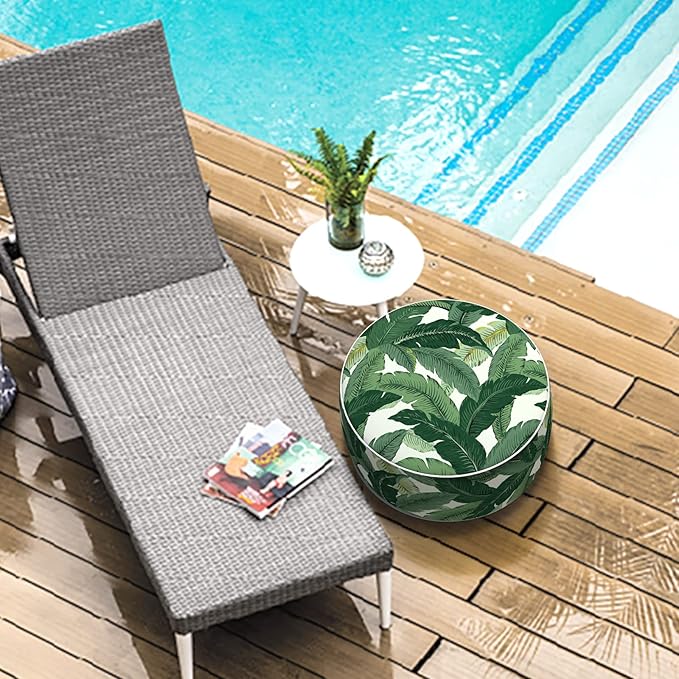 LVTXIII Outdoor/Indoor Round Inflatable Ottoman, All Weather Patio Footstool - Image 8