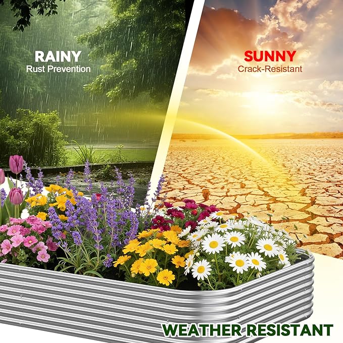 4 Pack 6x3FT Raised Beds for Gardening, Corrugated Galvanized Steel Raised - Image 5