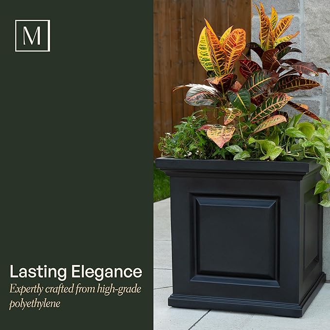 Mayne Nantucket 20-Inch Square Planter – Self-Watering, Weather-Resistant - Image 3