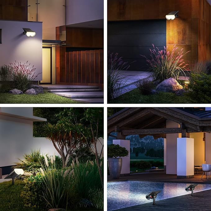 Consciot Solar Spot Lights Outdoor, 16 LEDs IP67 Waterproof, Auto On/Off - Image 6