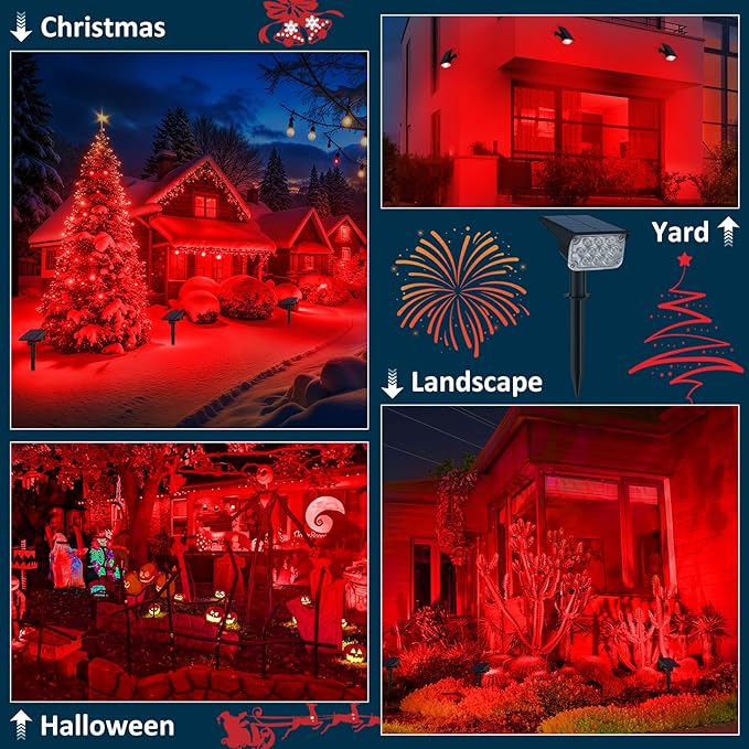T-SUNUS Christmas Red Solar Lights - Image 6