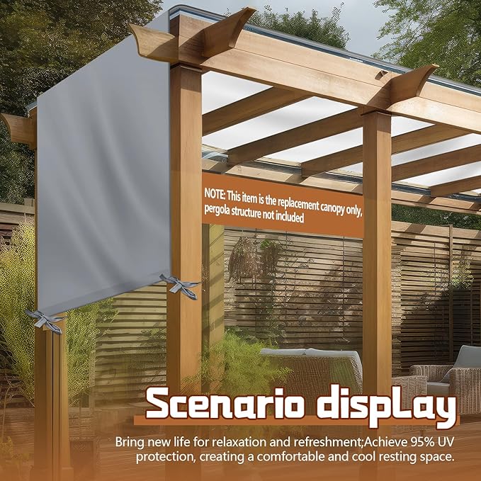 Universal Pergola Replacement Canopy Outdoor Canopy Shade Cover Waterproof - Image 6