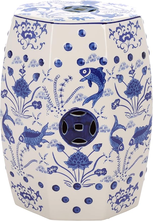 Safavieh Castle Gardens Collection Glazed Ceramic Blue Cloud 9 Chinoiserie - Image 4