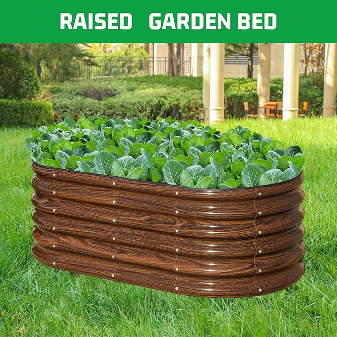 SnugNiture 4x2x1.5ft Raised Garden Bed Outdoor, Oval Raised Garden Bed Kit - Image 4