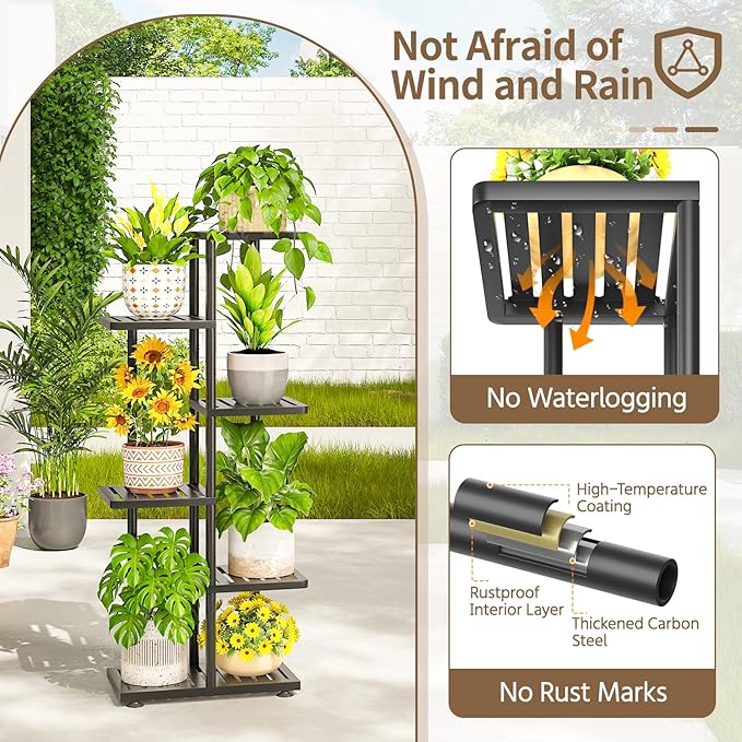 LASZOLA 5 Tier Plant Stand Indoors Outdoors - Image 4
