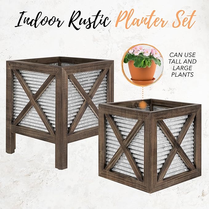 Autumn Alley Farmhouse Front Porch Planters Set of 2 Stand - Image 6