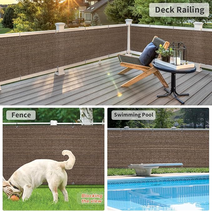 LOVE STORY Balcony Privacy Screen, 2.5'x5' Deck Shield Screen Fence Cover - Image 5