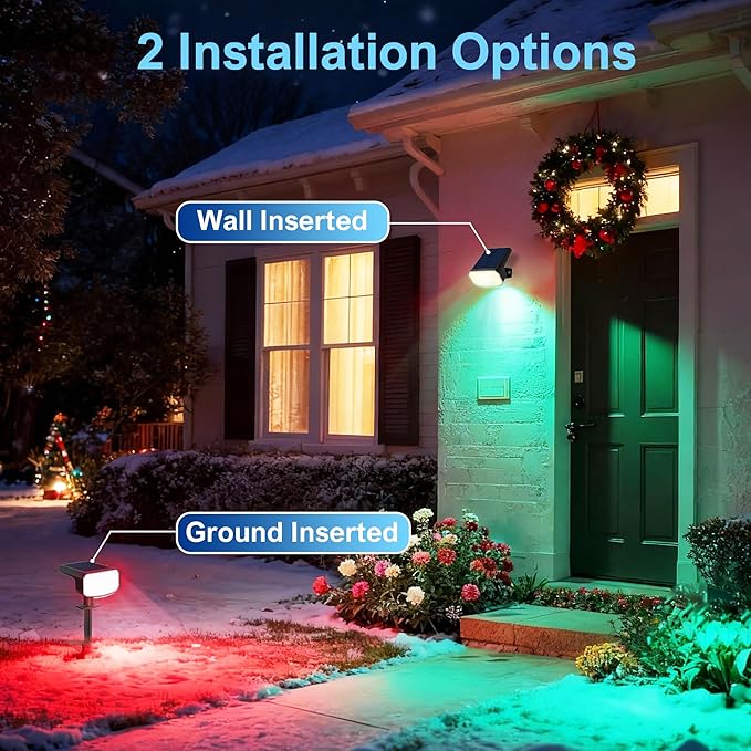 Color Changing Solar Spot Lights Outdoor Waterproof IP65, 9 Lighting Modes - Image 6