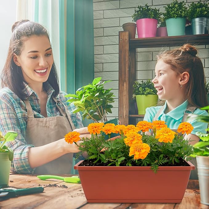 Window Box Planter, 6 Packs 17 Inches Rectangle Planters Box - Image 5
