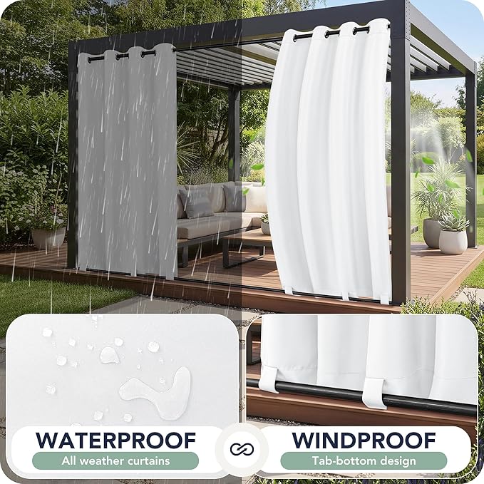 Outdoor Curtains for Patio Waterproof 6 Panels - Image 2