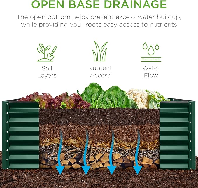 Best Choice Products 4x2x2ft Outdoor Metal Raised Garden Bed, Deep Root Box - Image 5