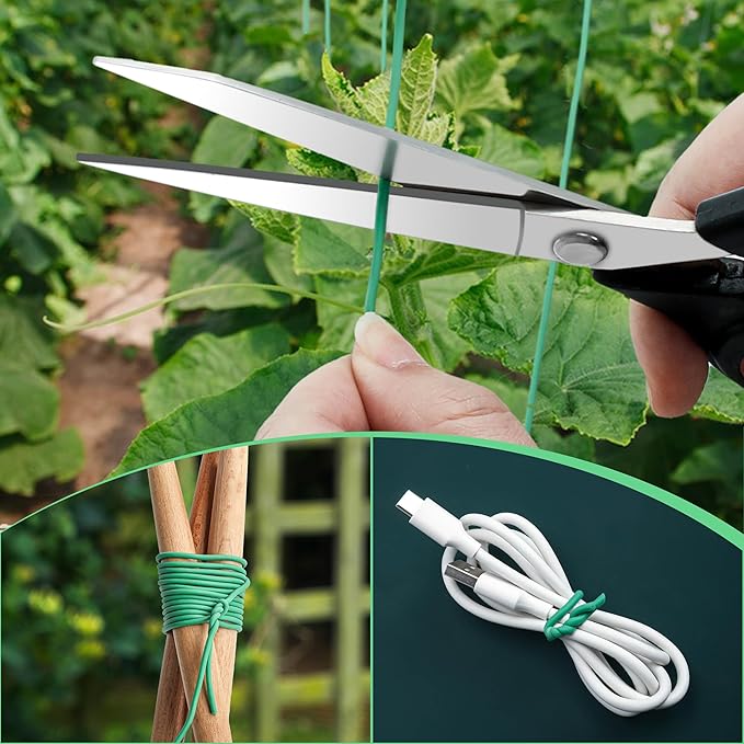 YMHB 120 Feet Green Soft Twist Tie Tomato Plant Tie, Garden Wire Green Twist - Image 5