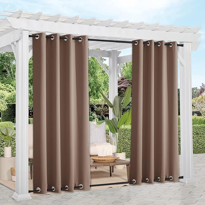 NICETOWN 2 Panels Weighted Blackout Curtains Patio Waterproof, Thermal by NICETOWN