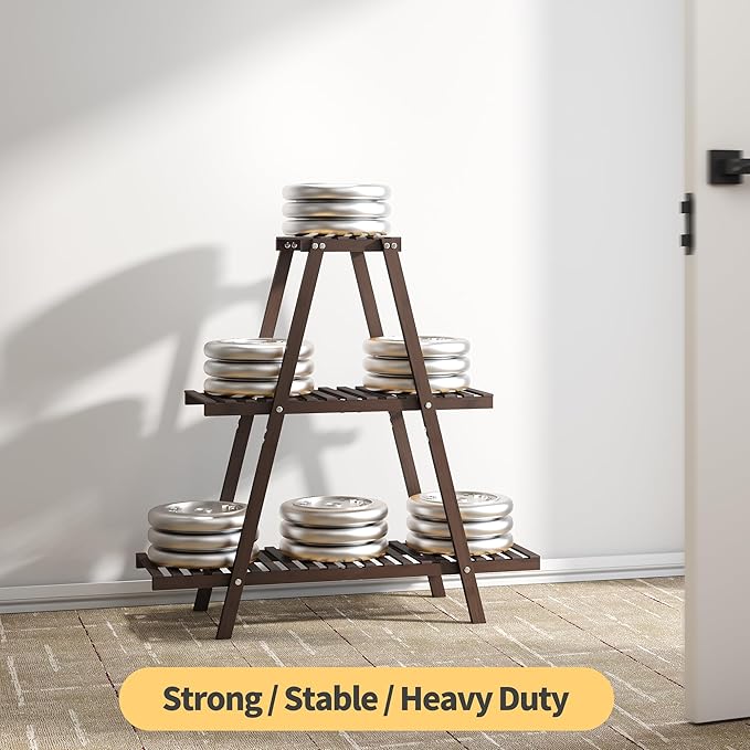 Plant Stand Indoor, Outdoor bamboo Plant Rack - Image 9