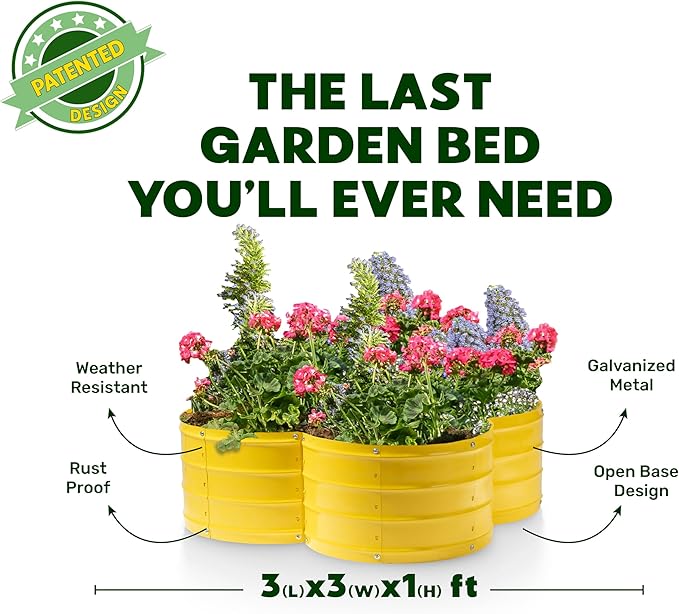 Plant & Plot Galvanized Raised Garden Beds Outdoor // 3×3×1 ft Planter Raised - Image 5