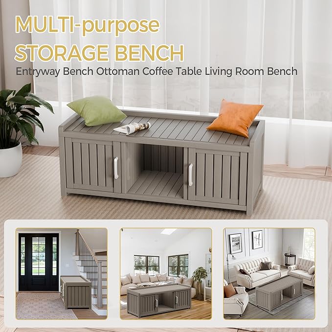 Storage Bench - Waterproof Resin Shoe Bench - Indoor & Outdoor Use - Image 6