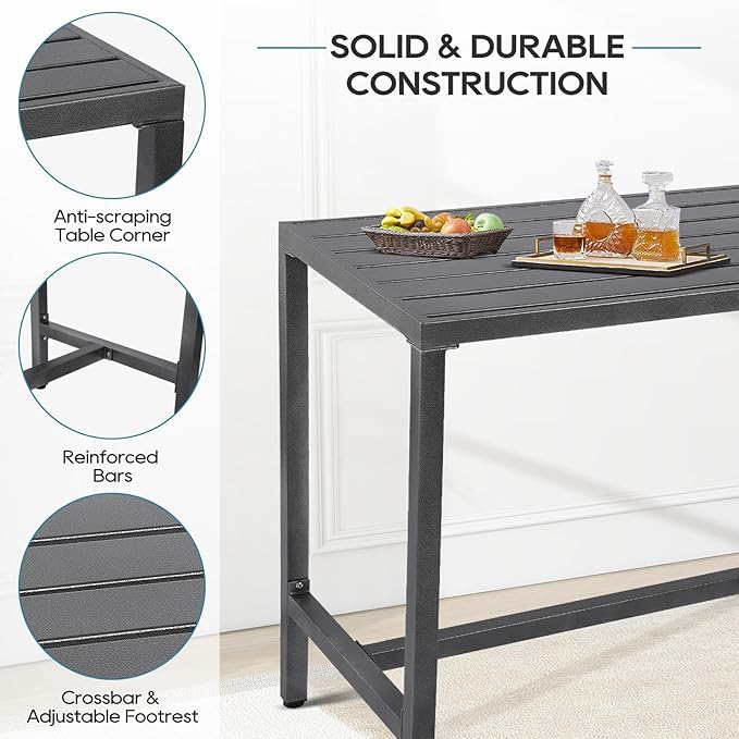 Outdoor Bar Table, Patio Console Pub Height Table - Image 4