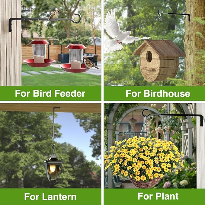 15 Inch 2 Black Pack Heavy Duty Outdoor Plant Hangers, Iron Hanging Plant - Image 4