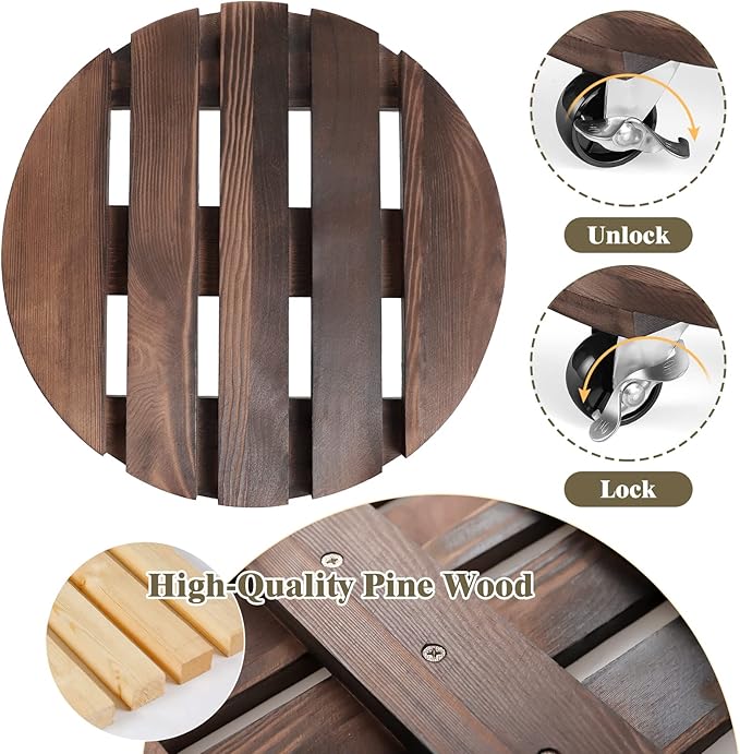 2pack 12" Plant Caddy Plant Stand - Image 4
