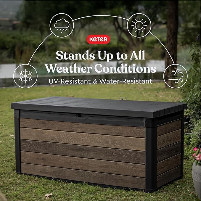 Keter Signature Collection 150 Gallon Resin Deck Box Organization and Storage - Image 3