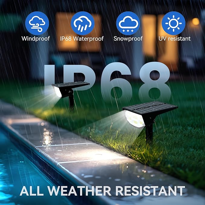 Solar Spot Lights Outdoor IP68 Waterproof, Ultra-Bright Performance，Simple Modes - Image 2