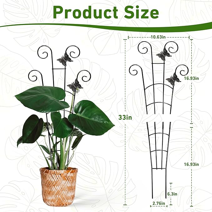 COOMIN 30'' Monstera Plant Support Outdoor, Metal Expandable Plant Supports - Image 2