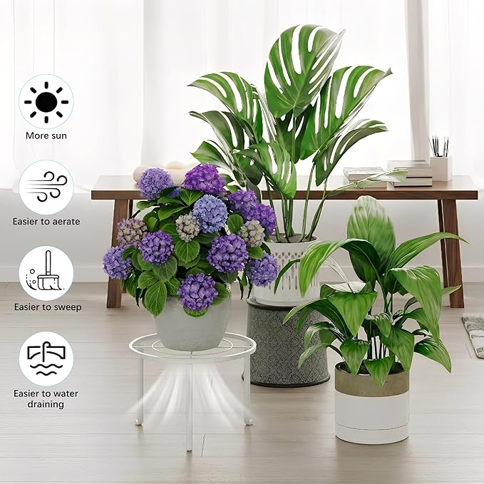 5 Pack Metal Plant Stand Indoor Outdoor Anti-Rust Iron Flower Pot Stand Holder - Image 4