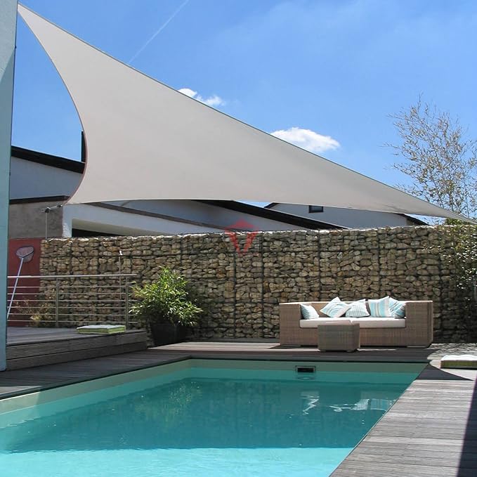 Patio Paradise 27' x 27' x 27' Sun Shade Sail Triangle Canopy Shade Cloth - Image 6
