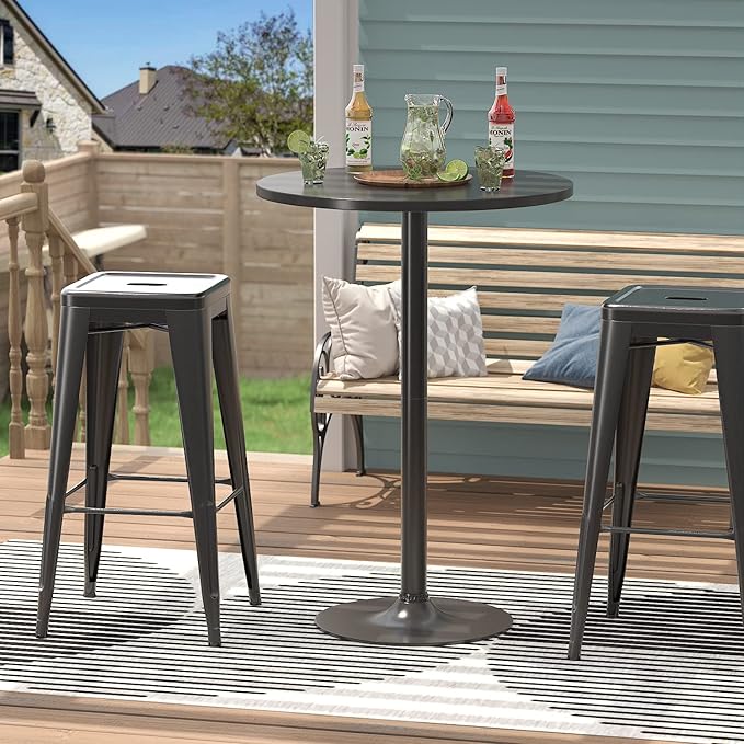 Furmax Bistro Pub Table Round Bar Height Cocktail Table - Image 6
