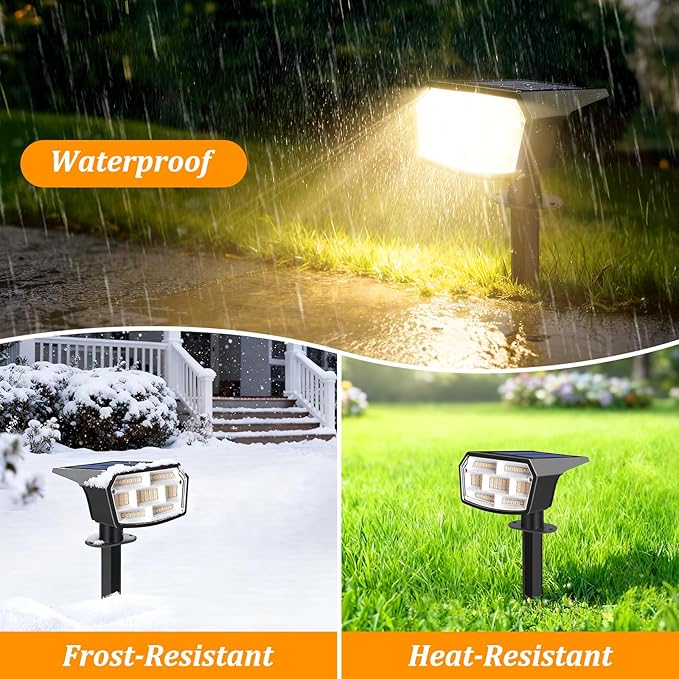 Sucolite 6-Pack Solar Spot Lights Outdoor Waterproof IP65, 3 Lighting Modes - Image 3