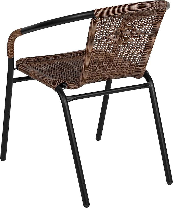 Flash Furniture Lila Modern Rattan Indoor/Outdoor Stackable Dining Chairs - Image 8