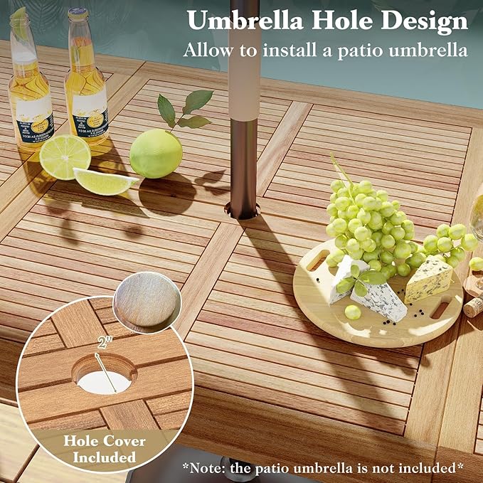 Tangkula 86.5" Large Patio Dining Table - Image 6