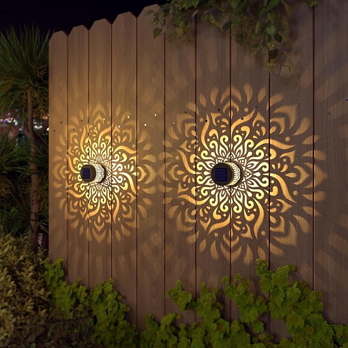 4 Pack Solar Fence Lights Metal Solar Powered Outdoor Wall Deck Step Lights - Image 6