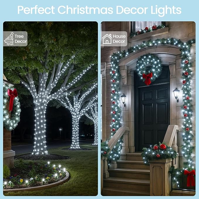 Connectable 200 LED String Lights Indoor Outdoor, 66FT Cool White Christmas - Image 7