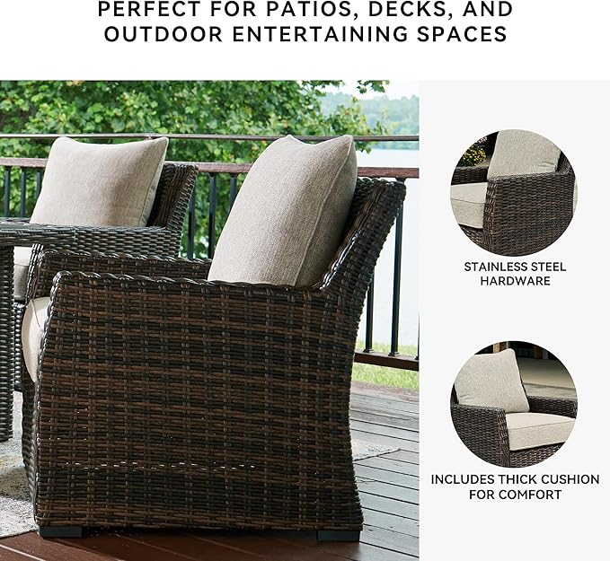 Signature Design by Ashley Brook Ranch Casual Nuvella Weather Resistant Fabric - Image 5