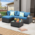 5 Pieces Patio Furniture Set All-Weather Outdoor Wicker Sectional Conversation by JOYURE