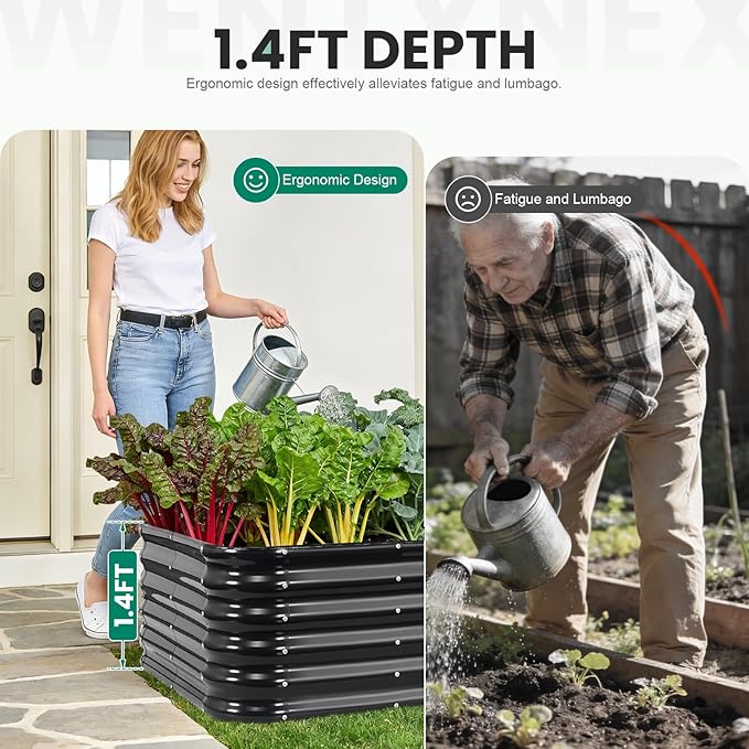 5×3×1.4FT Galvanized Raised Garden Bed Outdoor, Metal Raised Garden Bed Kit - Image 5