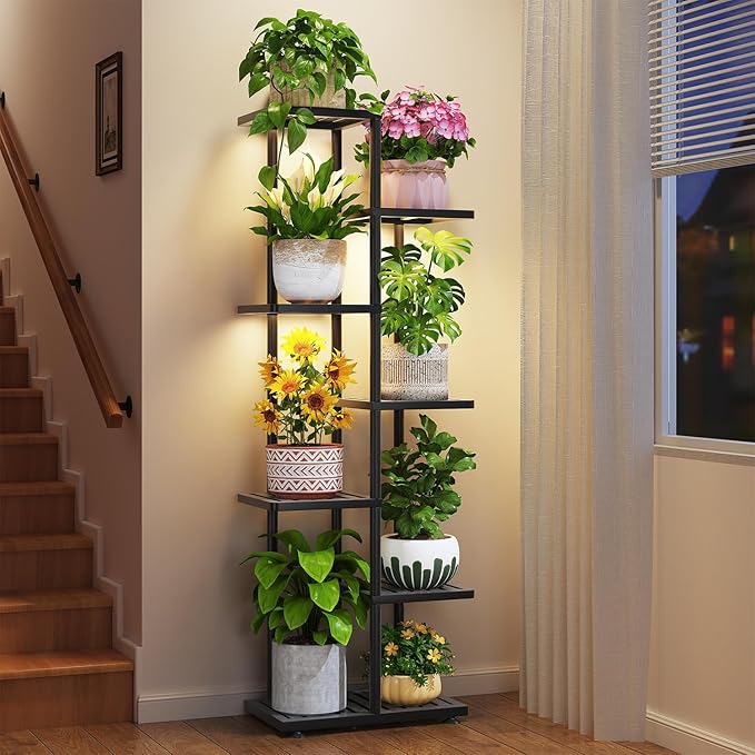 LASZOLA 6 Tier Plant Stand Indoors Outdoors by LASZOLA