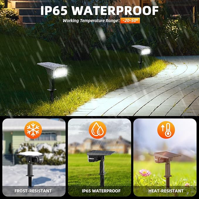 Solar Lights Outdoor Waterproof Landscape Lights, 40 LEDs Solar Spot Lights - Image 2