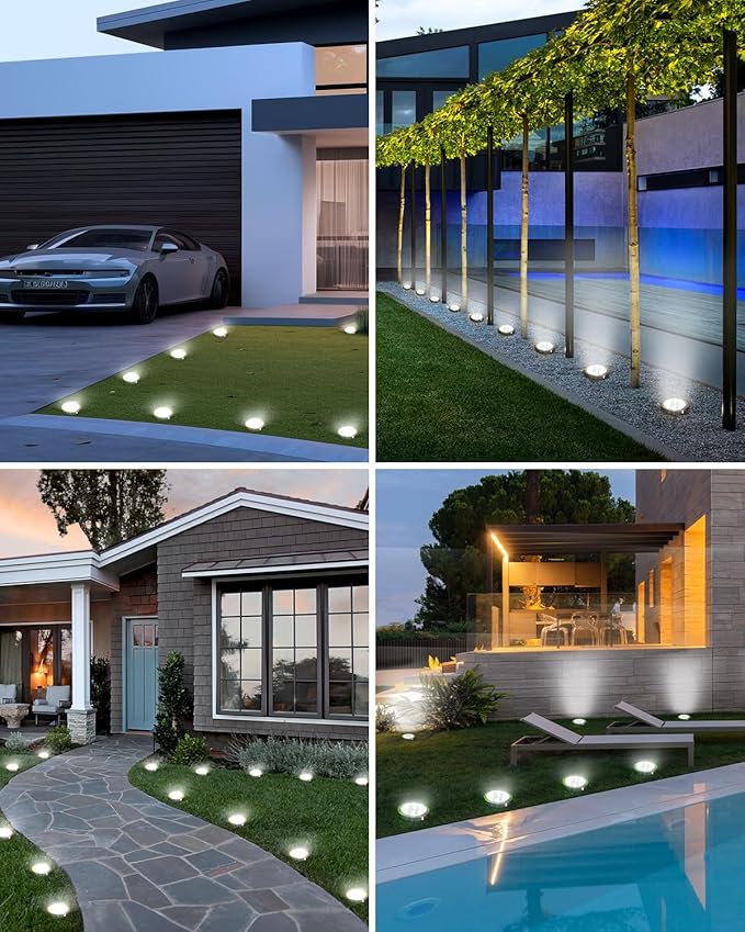 btfarm 2 Pack Solar Lights Outdoor, 8 LED Solar Ground Lights IP65 Waterproof - Image 5